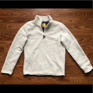 New Cream Sherpa Quarter Zip Pullover